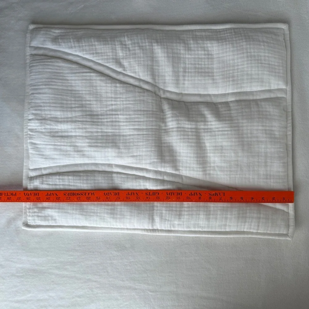 West Elm Standard Pillow Sham White 100% Cotton Gauze Quilted Coastal Minimalism